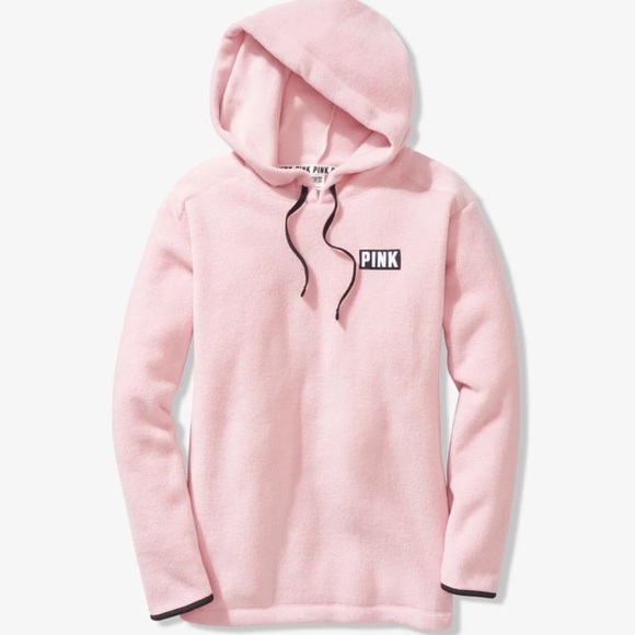 NEW VS PINK Polar Fleece Hoodie Pullover - Picture 2 of 5